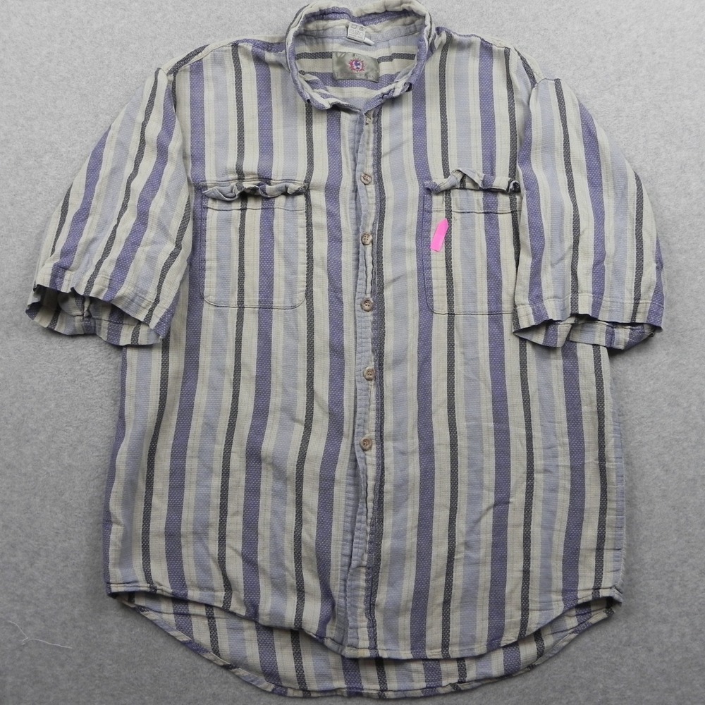 The Territory Ahead Shirt Mens XXL Relaxed Utility Short Sleeve Striped Button